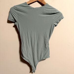 Abercrombie & Fitch Seamless Bodysuit Double Layer Moss Green High Neck-Size XS